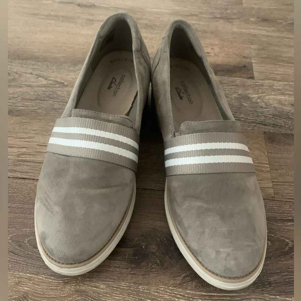 Clarks Slip-On Loafers with Striped Detail